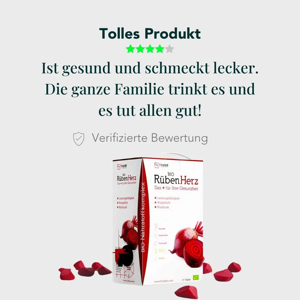 2x 3L Bio Rüben Herz + GRATIS: 12 Beutel & E-Book