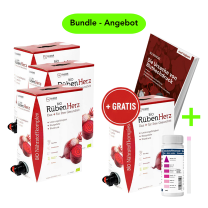 3 x 3L di cuori di barbabietola biologici + GRATIS: 1 x 3L di cuori di barbabietola biologici e e-book